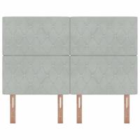 LED Hoofdbord met LED -striplichten Lichtgrijs 80 cm Fluweel - thumbnail