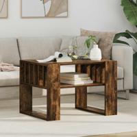 Salontafel Gerookt eiken 66 x 49,5 x 45 cm Bewerkt hout - thumbnail