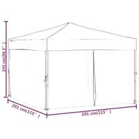 VidaXL Partytent inklapbaar met zijwanden 3x3 m rood - thumbnail