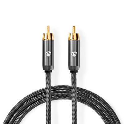 Digitale Audiokabel | RCA Male - RCA Male | Gun Metal Grey Gevlochten