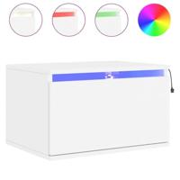 Nachtkastjes met LED's 2 st wandgemonteerd wit - thumbnail