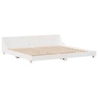 Bedframe zonder matras massief grenenhout wit 180x200 cm - thumbnail