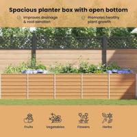 Verhoogde plantenbak Licht Bruin 400 x 80 x 77 cm - thumbnail