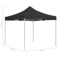 Partytent professioneel inklapbaar 3x3 m aluminium antraciet - thumbnail