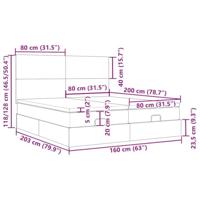 Ottoman bed met matrassen 160x200cm stof lichtgrijs - thumbnail