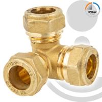 Bonfix knelkoppeling - Hoek T-koppeling - 22mm x 22mm x 22mm - Messing - thumbnail