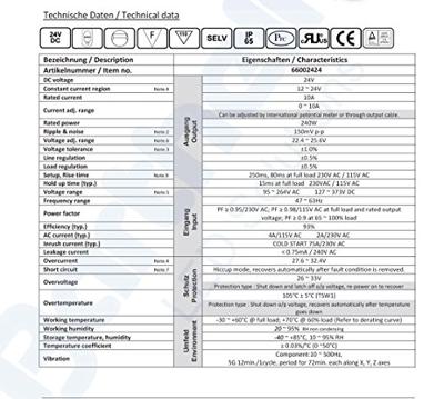 Barthelme LED-driver Constante spanning 240 W 0 mA - 10 A 24 V 1 stuk(s)