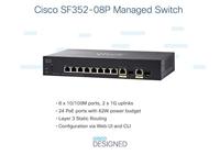 Cisco SF352-08P 10/100-PoE-Managed Switch met 8 poorten (SF352-08P-K9-EU) - thumbnail