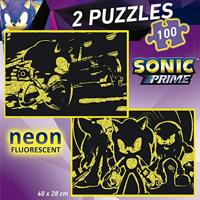 Set van 2 Puzzels Educa Neon Sonic 100 Onderdelen - thumbnail