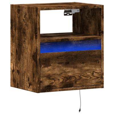 Tv-wandmeubel met LED-verlichting 180x31x45 cm gerookt eiken - thumbnail