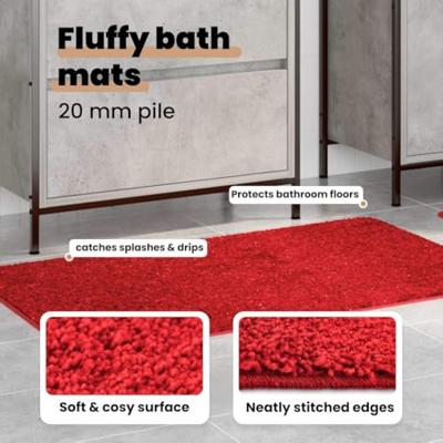 VidaXL Antislip badmat set 2 pcs rood pp VidaXL Antislip badmat set 2 pcs rood pp