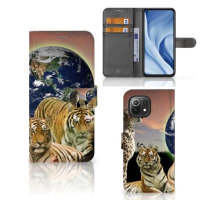 Xiaomi 11 Lite 5G NE | Mi 11 Lite | Telefoonhoesje | Met pasjeshouder | Roofdieren