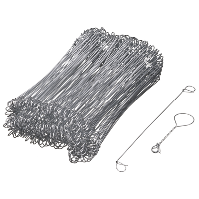 NATURE Lot van 200 gegalvaniseerde stalen gespbanden voor draaddraaimachine - (L16 cm x Ø1 mm)