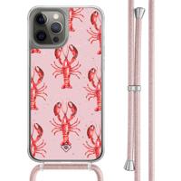 iPhone 12 (Pro) hoesje met rosegoud koord - Lobster - thumbnail