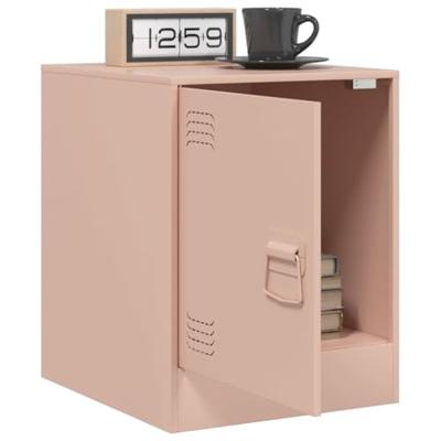 Nachtkastjes 2 st 34,5x39x44 cm staal roze
