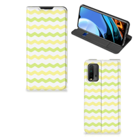 Xiaomi Poco M3 | Redmi 9T | Hoesje met Magneet | Waves Yellow - thumbnail