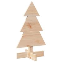 Kerstdecoratie kerstboom 60 cm massief grenenhout - thumbnail