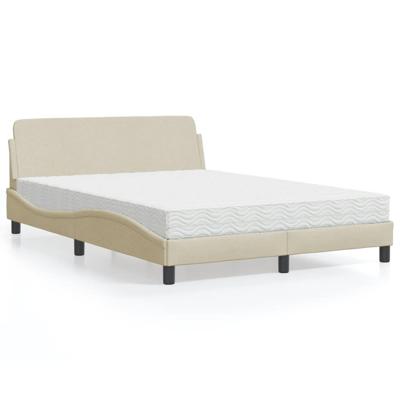 Bed met matras "Dover" stof crèmekleurig 140x190 cm