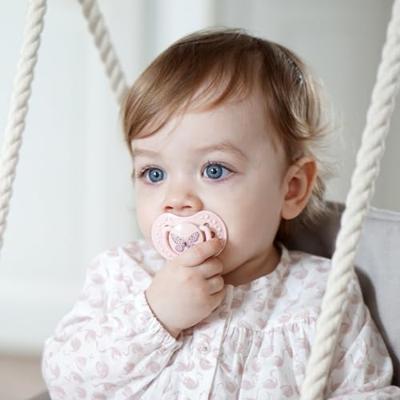 Difrax LOVI Dynamic Pacifier 18+ Months Botanic Pink Purple - Fopspeen Difrax LOVI Dynamic Pacifier 18+ Months Botanic Pink Purple - Fopspeen