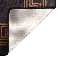 Vloerkleed wasbaar anti-slip 190x300 cm zwart en goudkleurig - thumbnail