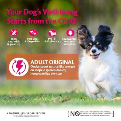 Wellness CORE Small Breed Original, kalkoen & kip, 5kg, hondenbrokken voor kleine honden, ondersteunt heupen & gewrichten, natuurlijk & graanvrij droog hondenvoer, zonder toegevoegde suikers