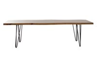 Bank DKD Home Decor 160 x 46 x 46 cm Natuurlijk Zwart Lichtbruin Alpino - thumbnail