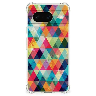 Google Pixel 8 Doorzichtige Silicone Hoesje Geruit Google Pixel 8 Doorzichtige Silicone Hoesje Geruit