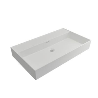 Wastafel Hangend Plieger Kansas 80x45cm Keramiek met Overloop Mat Wit Zonder Kraangat Wastafel Hangend Plieger Kansas 80x45cm Keramiek met Overloop Mat Wit Zonder Kraangat