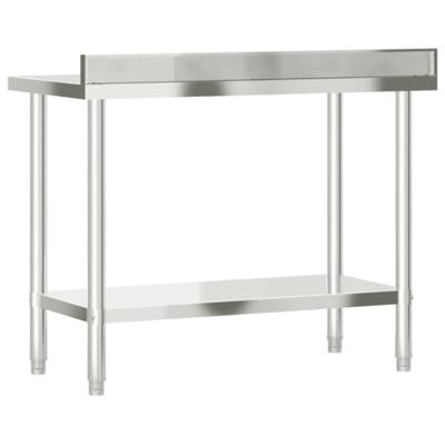 Keukenwerktafel met spatscherm 110x55x93 cm roestvrij staal