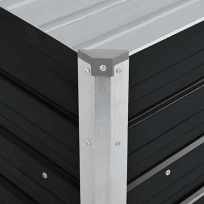 VidaXL Plantenbak verhoogd 100x40x45 cm gegalvaniseerd staal antraciet