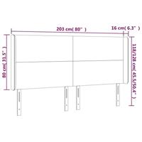 Hoofdbord met randen 203x16x118/128 cm kunstleer zwart - thumbnail