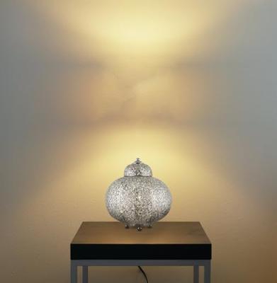 Searchlight Marokaanse stijl tafellampFretwork RVS - EU8221-1SS