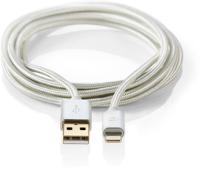 Data- en Oplaadkabel | Apple Lightning 8-pins male - USB A male | 2,0 m | Aluminium - thumbnail