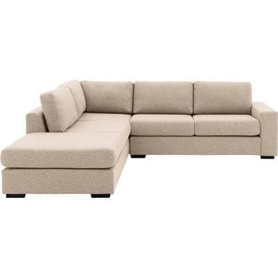 Goossens Hoekbank Lucca Met Ligelement wit, stof, 2,5-zits, stijlvol landelijk met ligelement links