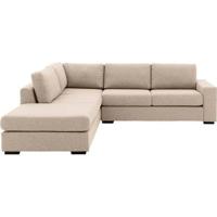 Goossens Hoekbank Lucca Met Ligelement wit, stof, 2,5-zits, stijlvol landelijk met ligelement links - thumbnail