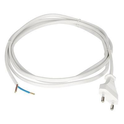 Aansluitsnoer 2 meter - Platte stekker - 2x0,75mm² - Wit Aansluitsnoer 2 meter - Platte stekker - 2x0,75mm² - Wit