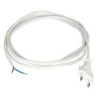 Aansluitsnoer 2 meter - Platte stekker - 2x0,75mm² - Wit - thumbnail