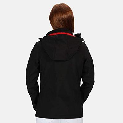 Ragetta RG702 Women´s Venturer 3-Layer Printable Hooded Softshell Jacket - Black/Classic Red - 36 (10)