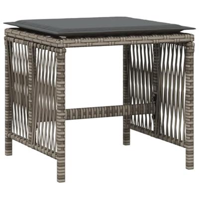 11-delige Tuinset met kussens poly rattan grijs