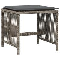 11-delige Tuinset met kussens poly rattan grijs - thumbnail