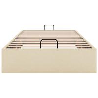 Bedframe zonder matras 100x200 cm stof crèmekleurig - thumbnail