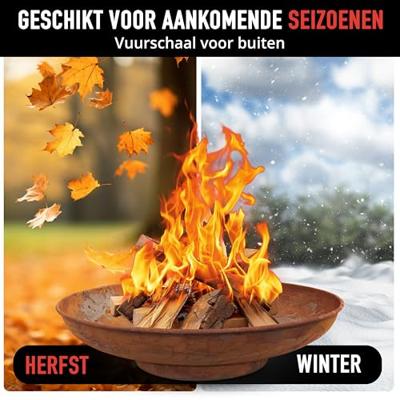 HEAT - Classic vuurschaal Ø 80 cm Roest - Staal - Vuurschaal - Bruin HEAT - Classic vuurschaal Ø 80 cm Roest - Staal - Vuurschaal - Bruin