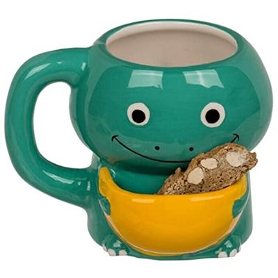 Mok dino met koekvakje 15x9x12cm 450ml