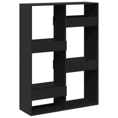 Boekenkast 100x33x135 cm bewerkt hout zwart