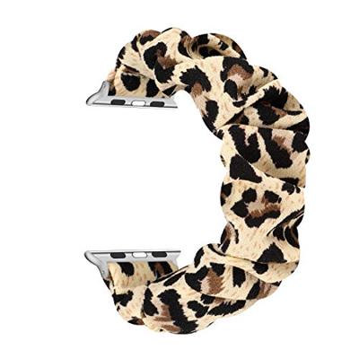 Elastisch scrunchie nylon bandje - Panterprint - Geschikt voor Apple Watch 44mm / 45mm / 46mm / 49mm