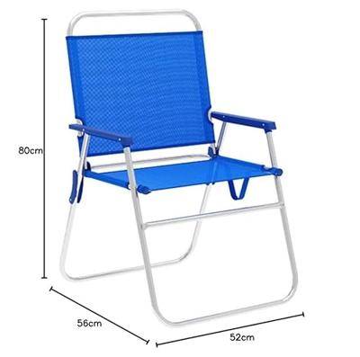 Marbueno Vouwstoel Aluminium Blauw Strand en Zwembad 52X56X80 cm 10245