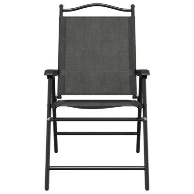 Tuinstoelen 8 st inklapbaar staal en textileen gemêleerd grijs