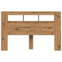 Hoofdeinde met LED 160x18,5x103,5 cm hout artisanaal eikenkleur - thumbnail