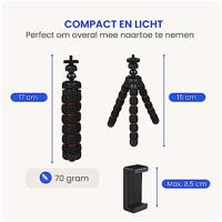 Flexibel mini-statief met schuimrubber poten Zwart/Rood - thumbnail