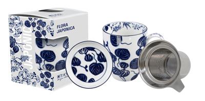 Japanse Theemok met Zeef - Tokyo Design Studio - Flora Japonica - 380ml - 8,5 x 10,2cm